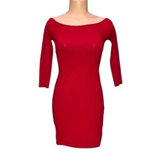 *5 for $25!* Sexy Mob Wife Red BodyCon Mini Dress Stretch Cotton Forever 21 S